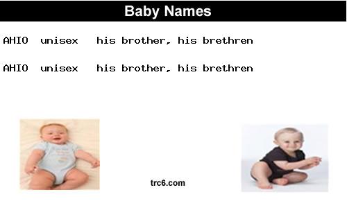 ahio baby names